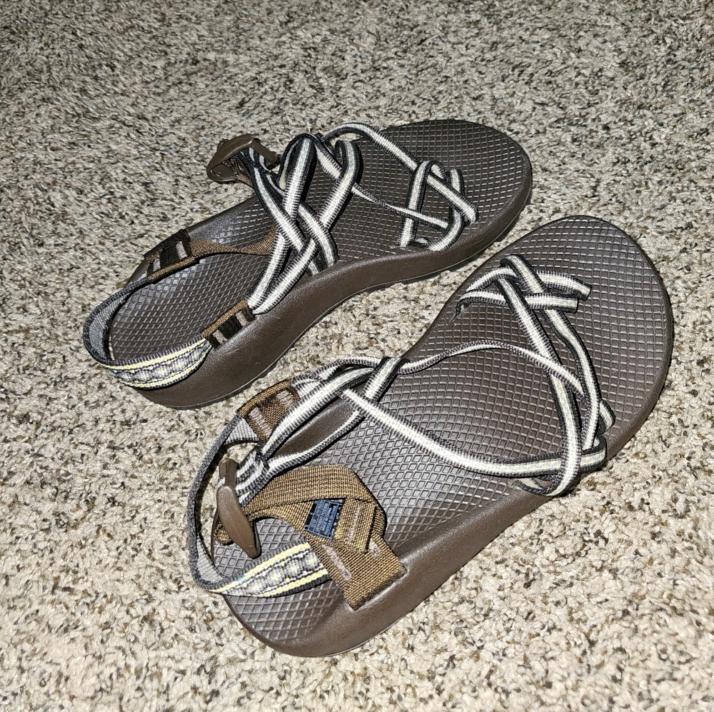 Brown and Gray Chaco Strappy Sandals
